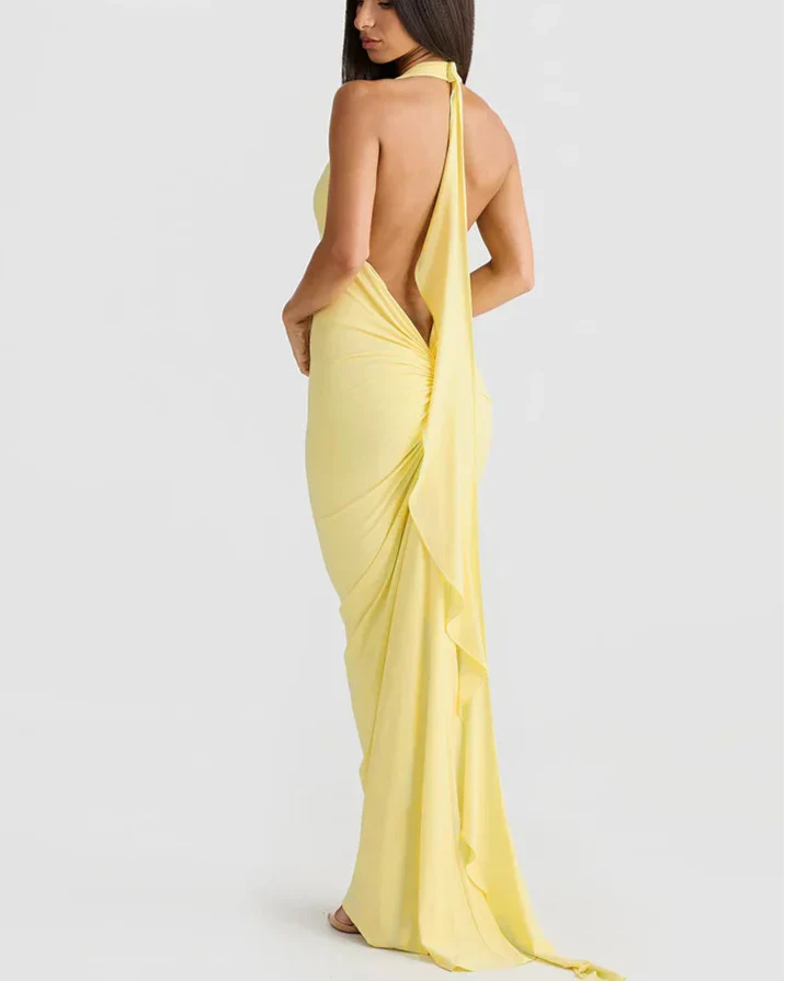 שמלת מחשוף בשילוב פרח- ניקי