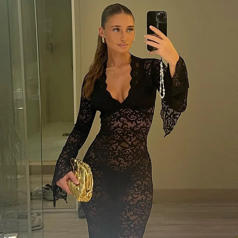 שמלת מקסי עם חורים יוקרתיים- ליזה