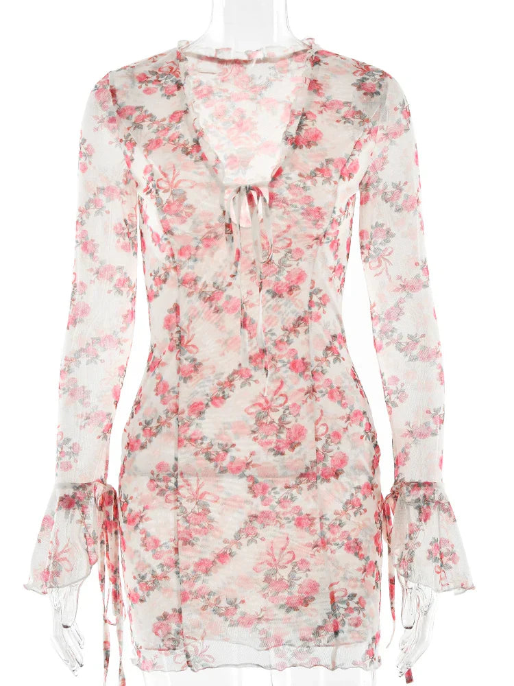 שמלת מיני פרחונית שקפקפה- קורטני