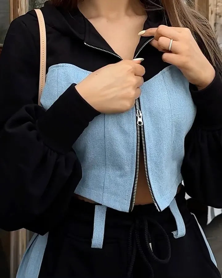 חליפת טרנינג בשילוב ג׳ינס- תמר