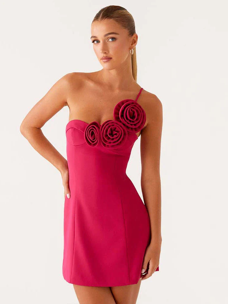 שמלת מיני בשילוב פרחים- מאגי