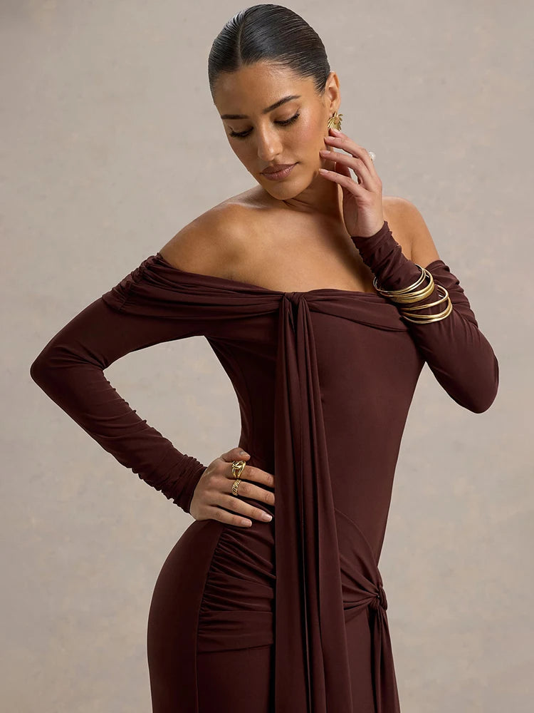 שמלת מקסי ללא כתפיים- אמיליה